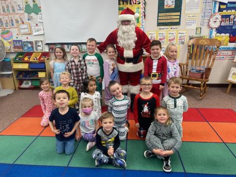 Miss Mellor's class with Santa