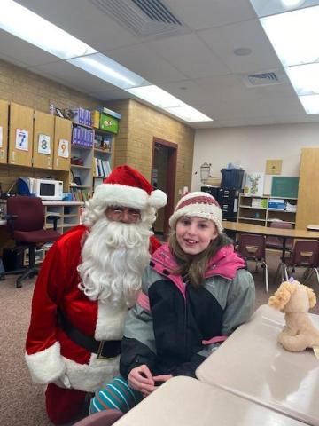 Student with Santa