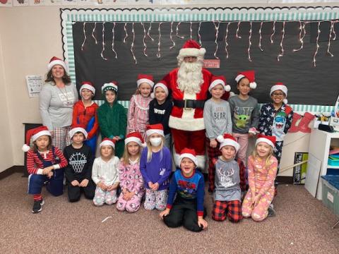 Mrs.Taylor's class with Santa