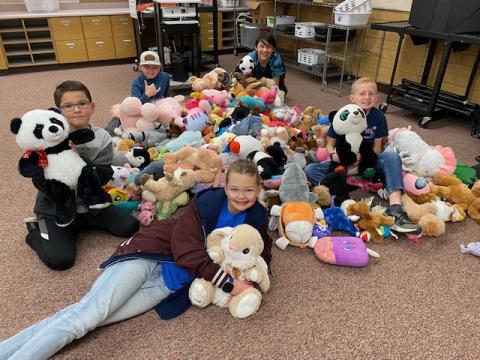 student council with stuffed animals