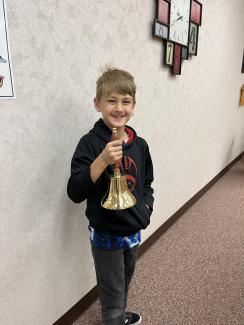Ryker, our first bell ringer